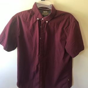 Red, Short Sleeve Button-down